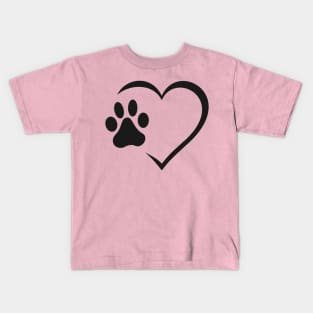 Heart with paw print Kids T-Shirt